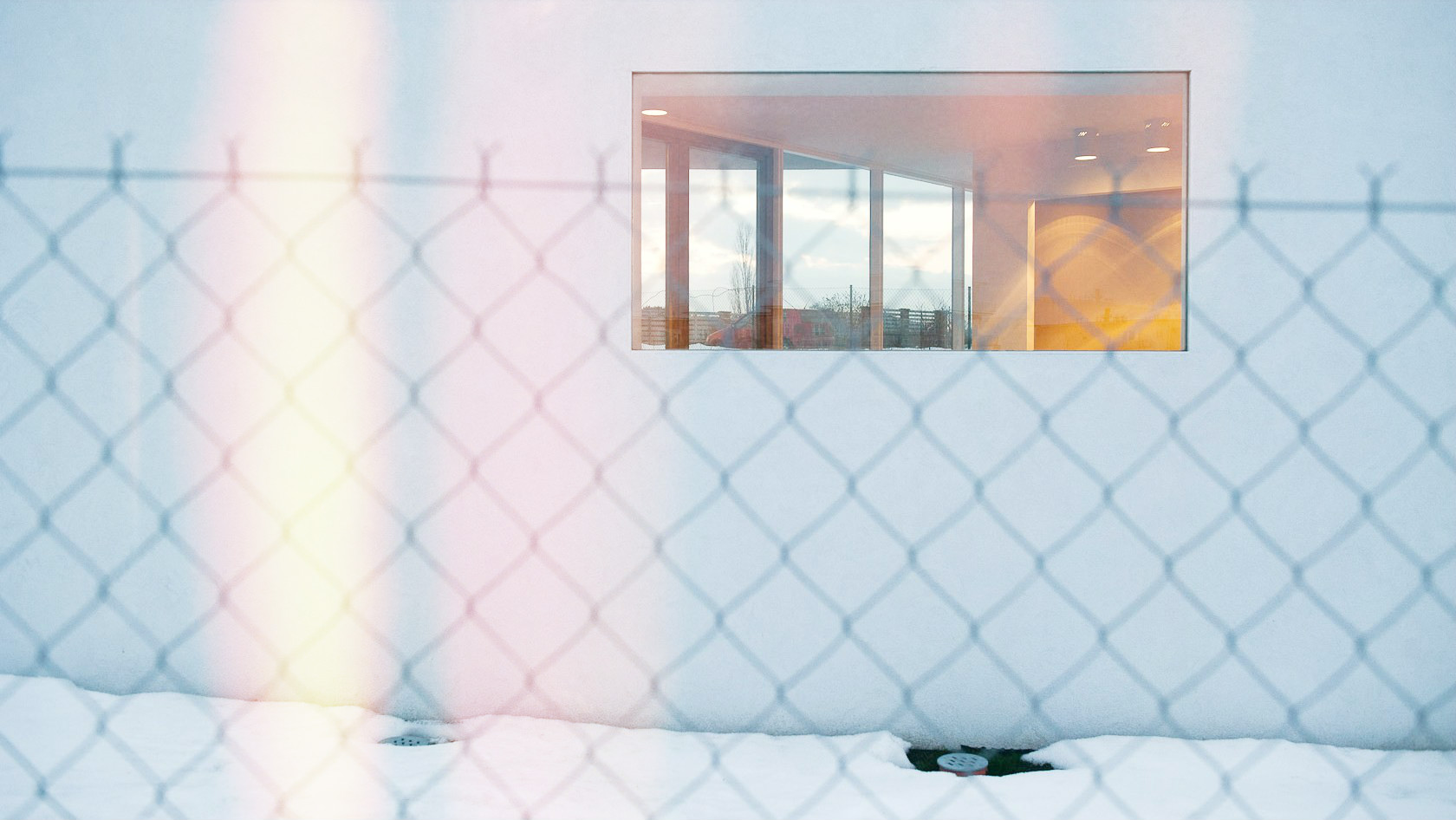 suburban house architecture in winter